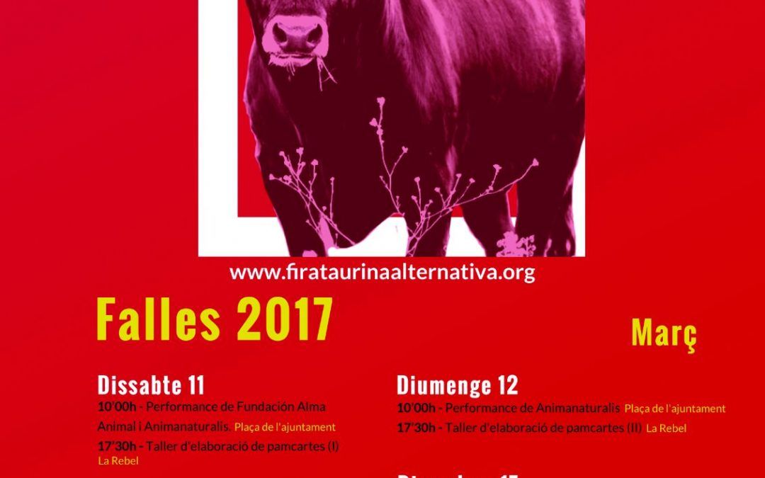 Conferencia «Legislación para defender a los animales» en la Fira Taurina Alternativa, el 17 de marzo (Valencia)